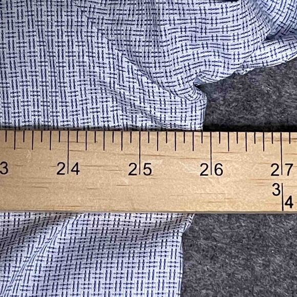 Mens Johnston & Murphy Button Down Dress Shirt Blue Patterned 100% Cotton Sze XL - Picture 7 of 8